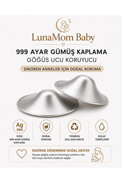 Bebisce gümüş kaplama göğüs koruyucu kapak