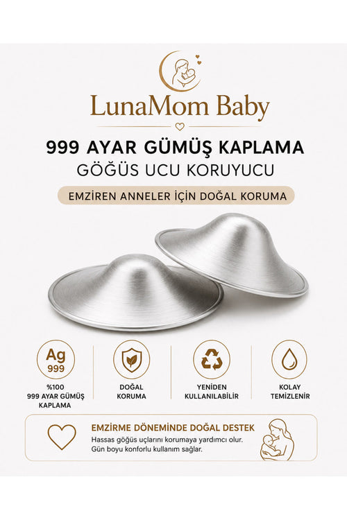 Bebisce gümüş kaplama göğüs koruyucu kapak