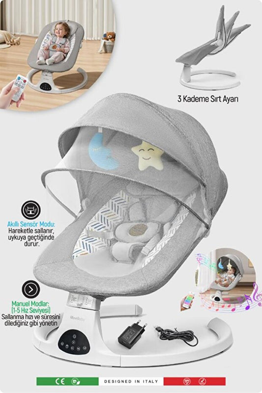 Bebisce Movibaby Hareket Sensörlü Otomatik Ana Kucağı-Grey