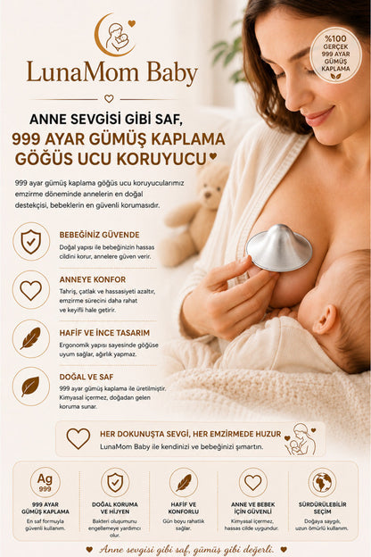 Bebisce gümüş kaplama göğüs koruyucu kapak